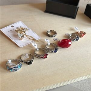 NWT Gemstone Ring Set with pin